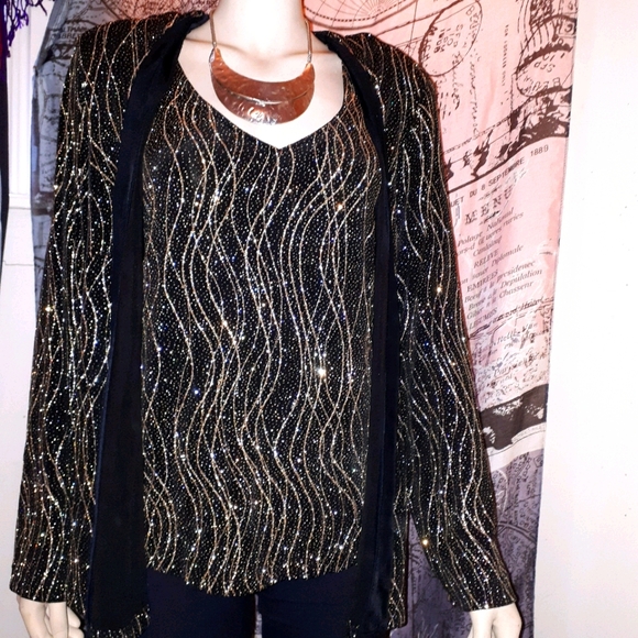 Xl womens sprakling blazer/ matching tank - Picture 3 of 4